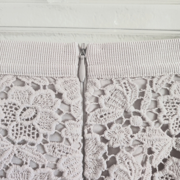 ANN TAYLOR CREAM LACE FLORAL OVERLAY PENCIL SKIRT SIZE 6 - Picture 4 of 6